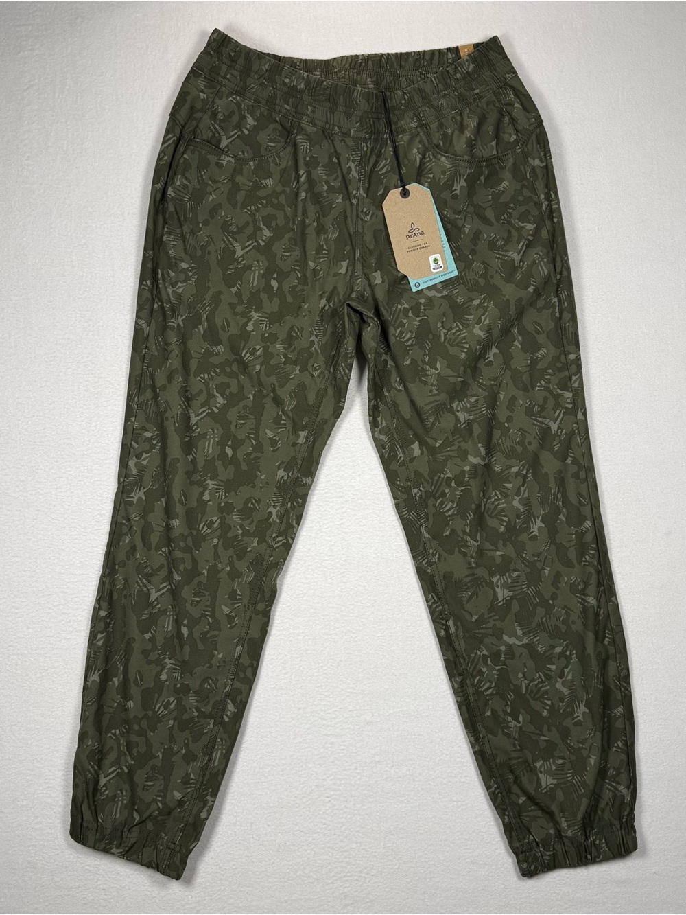 Prana women Olive Camo Jogger Pants size 10